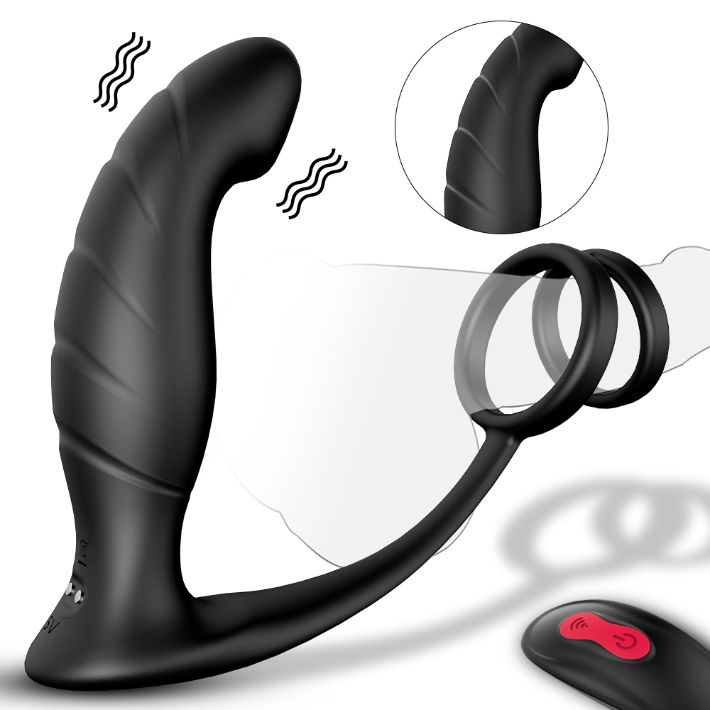 Cock ring with anal lock toys sex adult double penis anal plug vagin masturbateur men penis telecontrol vibrator sex toys for men【S233-2】