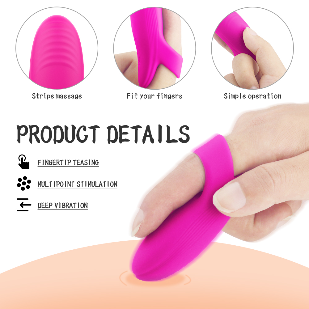 Adult sex toys silicone vibrating finger g spot clitoral finger vibrator sex toy for women【S228】