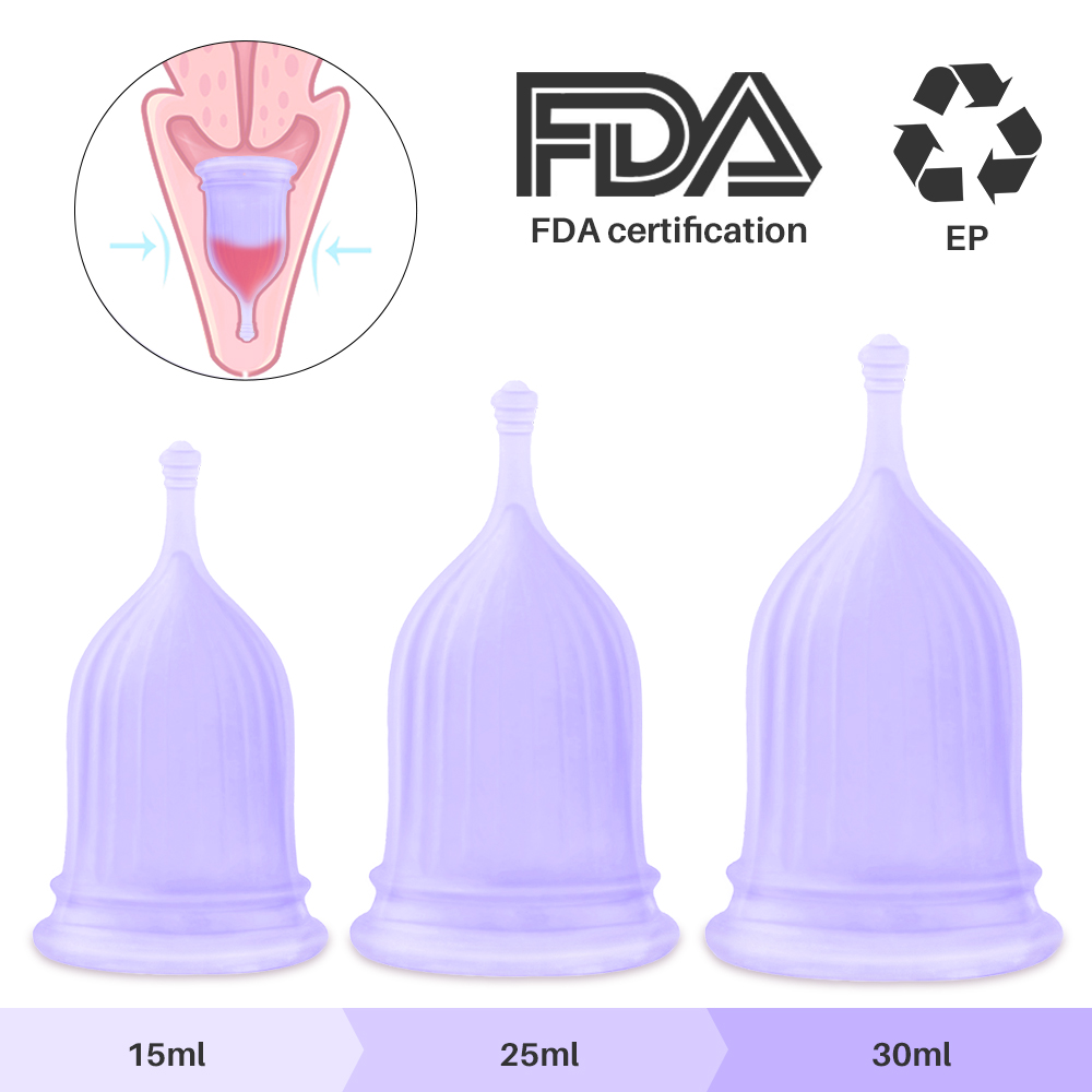 3 Piece Set of 100% Medical Silicone Copa Women's Menstrual Cups Women's Menstrual Cups Reusable Women's Menstrual Cups【S211】