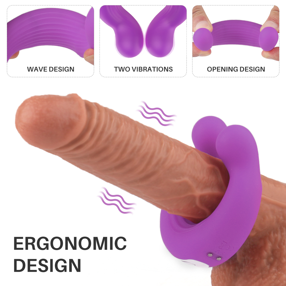 Silicone Waterproof Rechargeable Penis Ring Vibrator Sex Toy for Male or Couples men vibrating cock ring adult Sex Toy【S207】