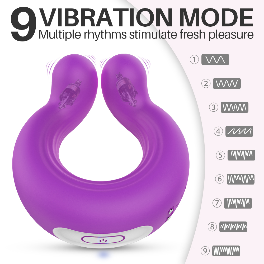 Silicone Waterproof Rechargeable Penis Ring Vibrator Sex Toy for Male or Couples men vibrating cock ring adult Sex Toy【S207】