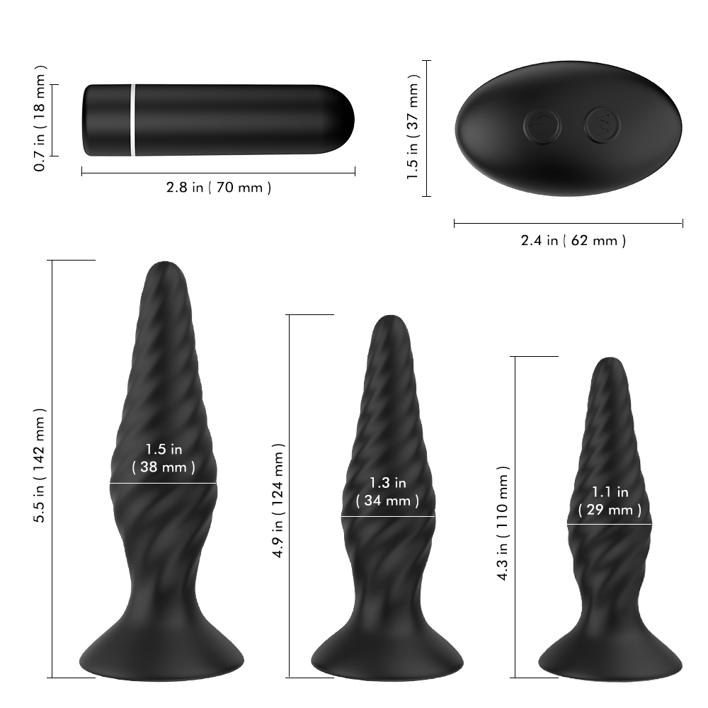 3 Pcs/set Silicone electric shock telecontrol Vibrating Sex Toys Anal Butt Plug Underwear For Male Couple Anal sexual【S169-3】