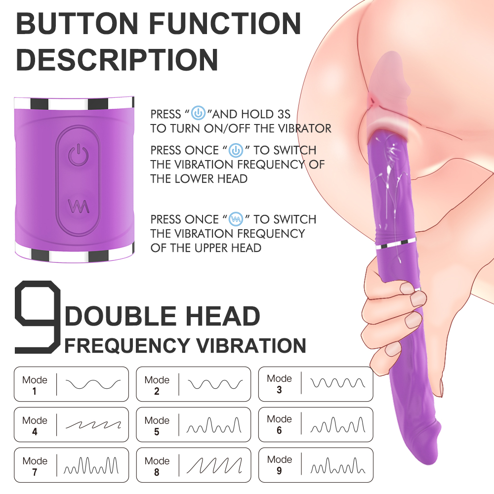 Sex toys online shop artificial penis wireless remote strap on vibrating dildo women double head penis vibrator dildo【S156-2】