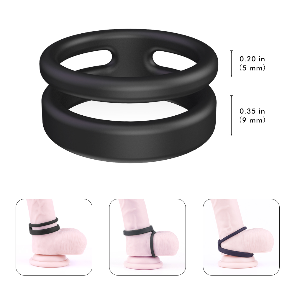 Black Cock ring sex toy massage toys sex adult silicone rubber penis ring sex toys for men【S118-4】
