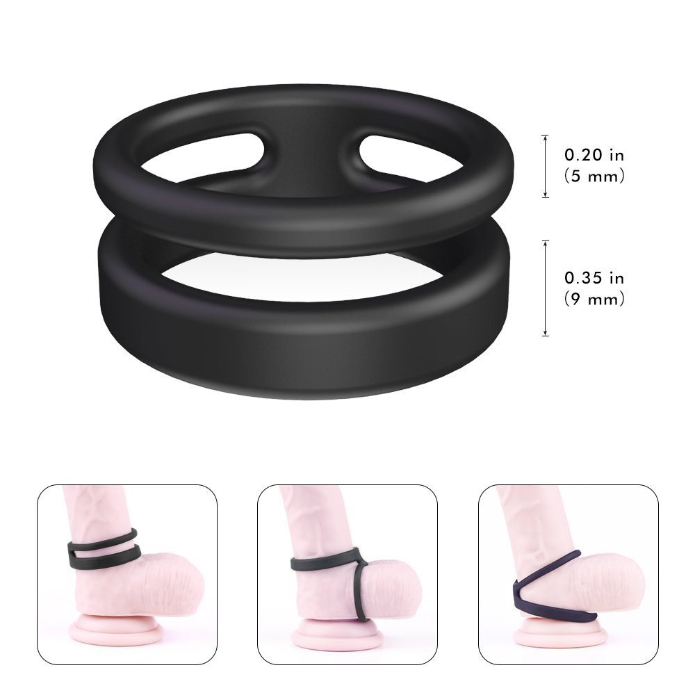 Black Cock ring sex toy massage toys sex adult silicone rubber penis ring sex toys for men【S118-1】