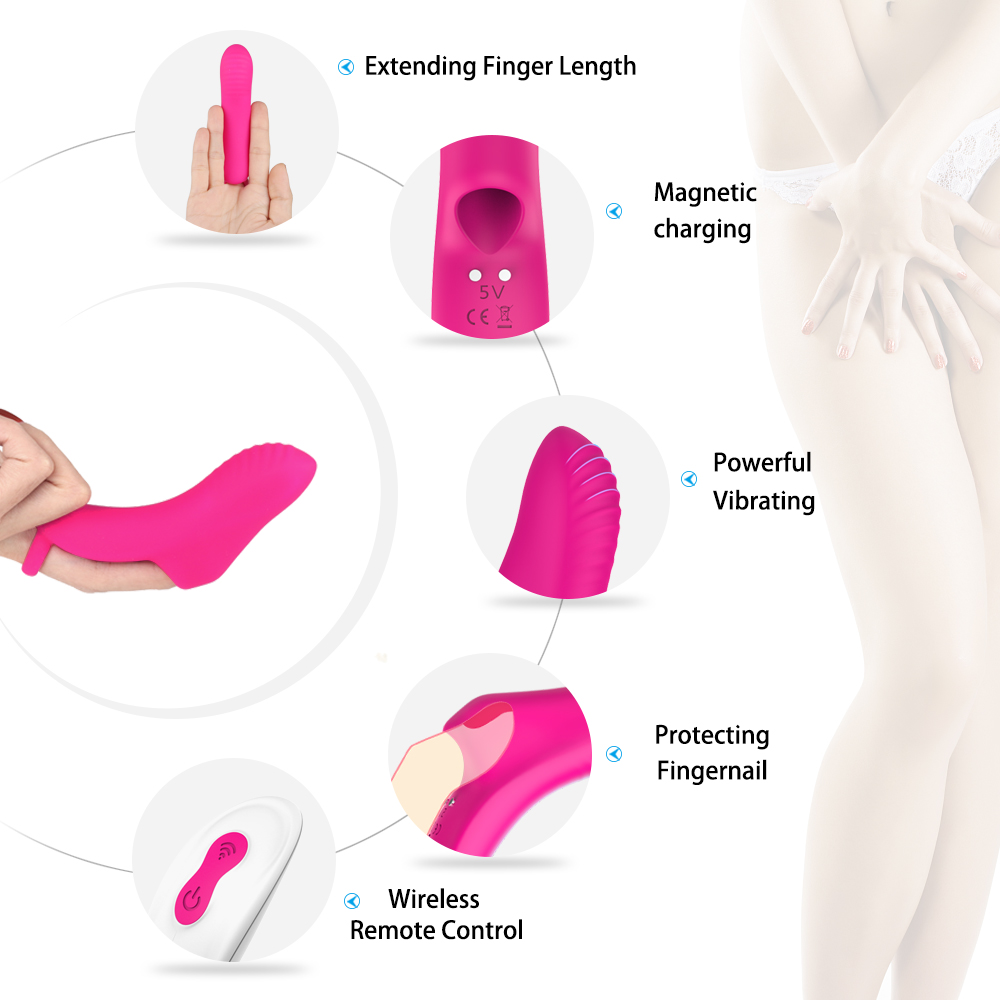 Silicone g spot telecontro vibrator sex toy finger sleeve finger vibrators for women clitoris stimulator【S116-2】