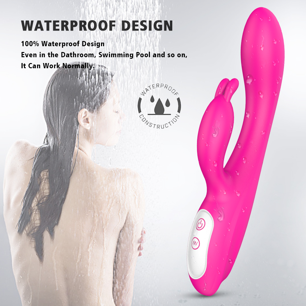 rabbit vibrator and a women showering 