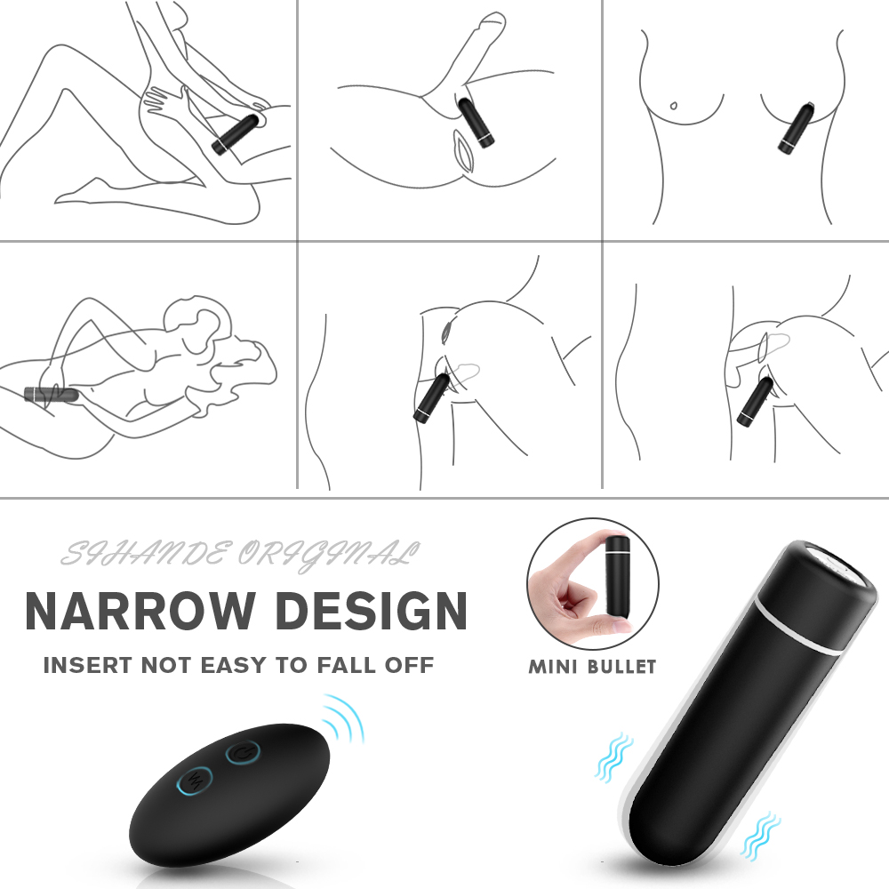 Mini bullet vibrator 10 speed Rechargeable silicon sex toy waterproof wireless bullet vibrator remote control for women【S102-2】