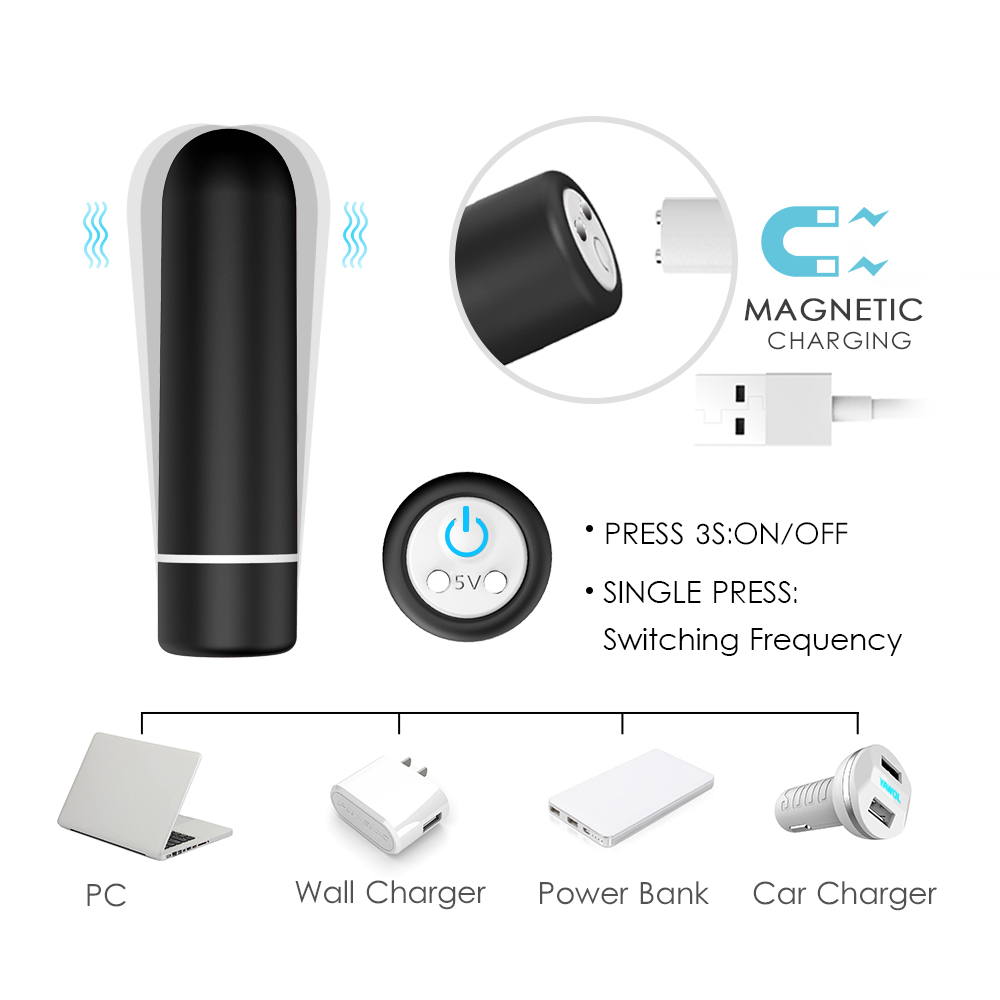 Mini bullet vibrator 10 speed Rechargeable silicon sex toy waterproof wireless bullet vibrator remote control for women【S102-2】