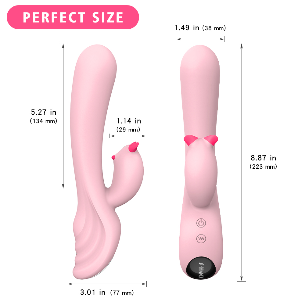 Newest Design Pink Silicone Dual Motor g spot vibrator dildo rabbit vibrator sex toy dildo vibrator for women【S079】