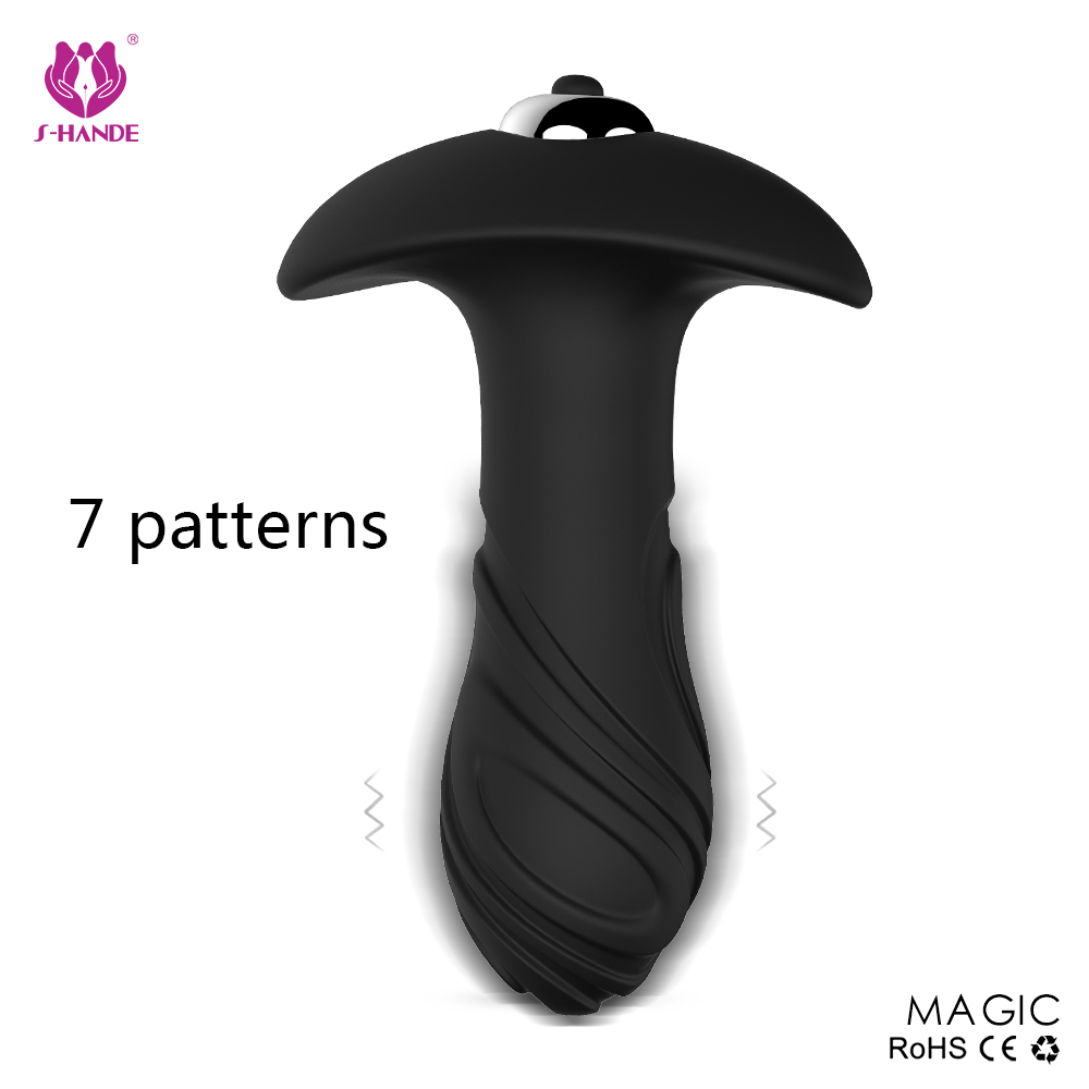 Electric vibrating massager butt plug sex toys silicone anal plug anal vibrator for men【S064】