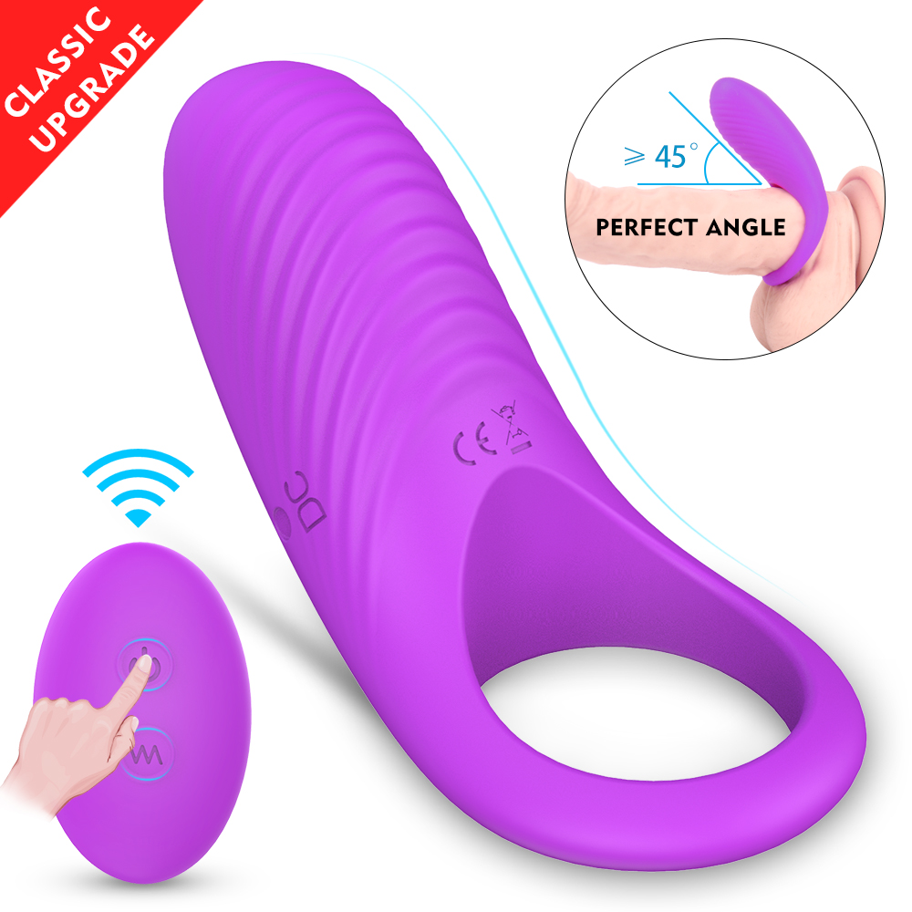 Silicone wireless remote control Vibration Ring Couples Share Stimulation Delay Flirting Lock Ring【S045-2】