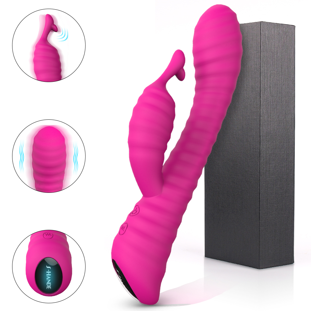 Hot sell adult silicone nipple rabbit vibrator g spot vibrators in sex products women【S027】