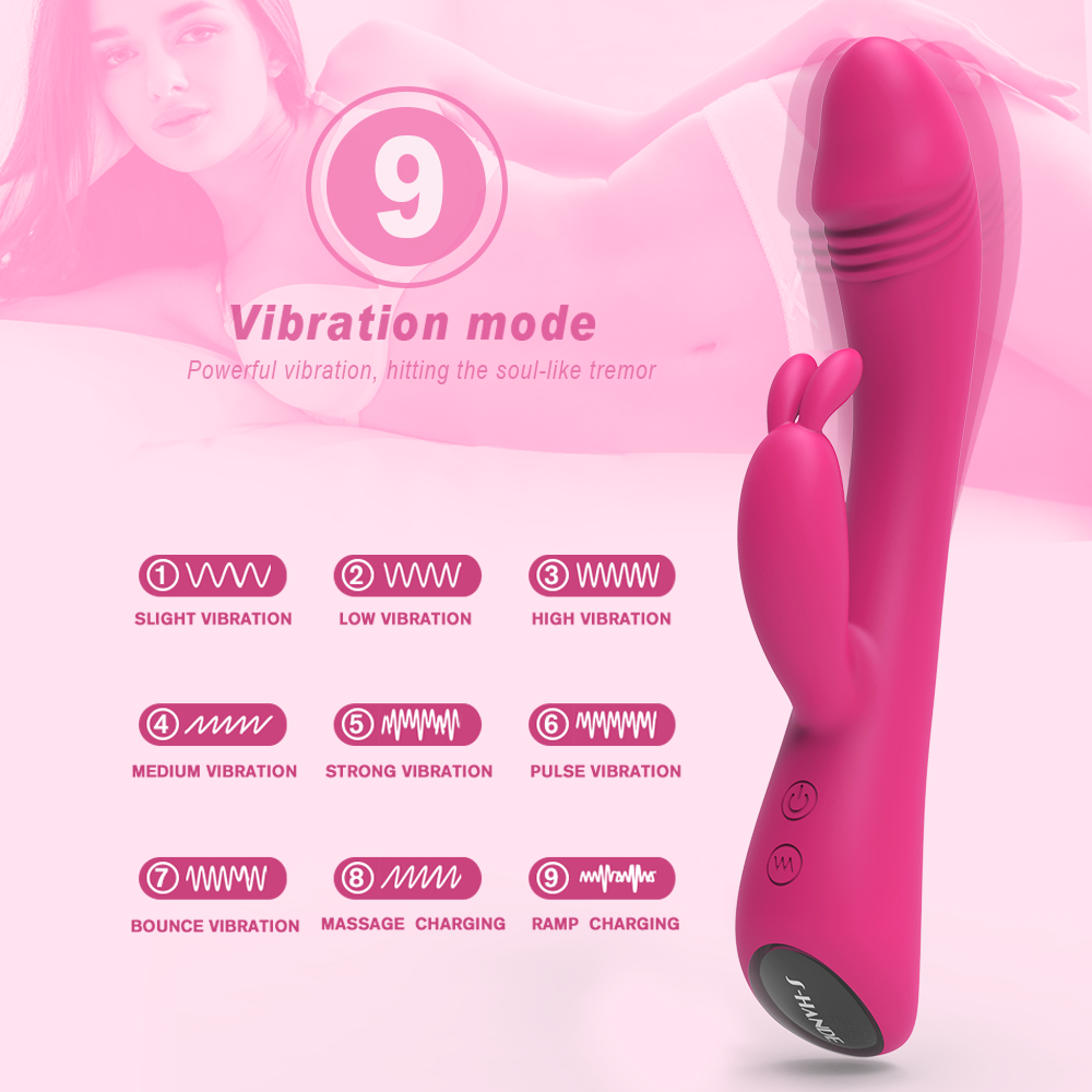 Hot Sale Products 9 Vibration Modes Vagina Penis Dildo Massage Adult Sex Toy Women Rabbit Vibrator【S027-4】