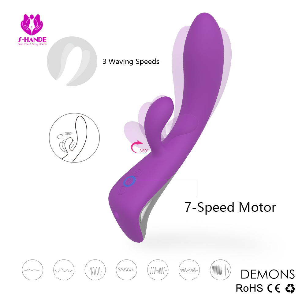 Adult Products 9 Vibration Modes G-Spot Dual Vibrating AV Wand Waterproof multi-speed G Spot Rabbit Vibrator Sex Toy【S018】