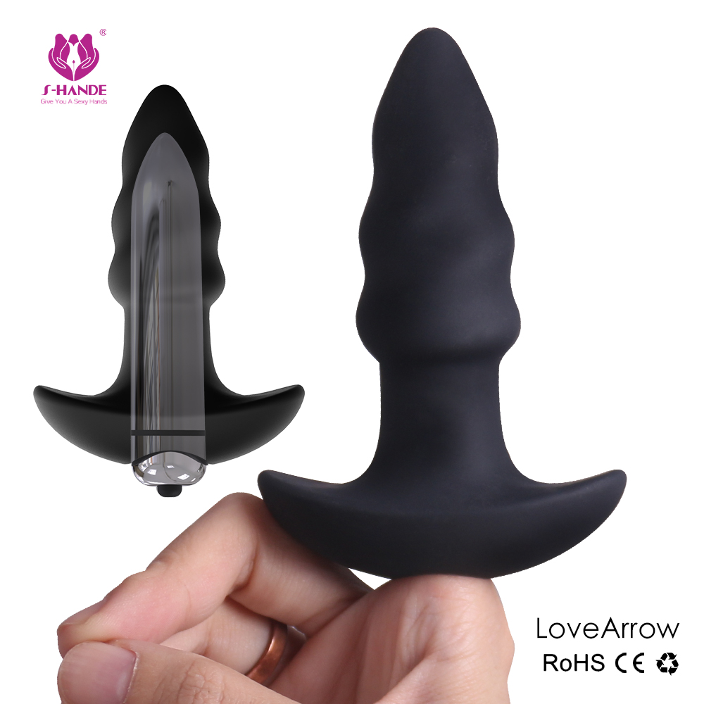 Electric vibrating massager butt plug sex toys silicone anal plug anal vibrator for men【S013】