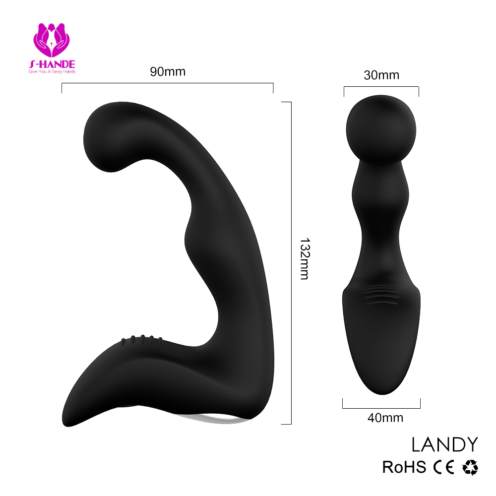 Waterproof Electric Black Silicone Vibrating Prostate massager for Men Homemade anal sex toy【S010】-Prostate Massager-Supply of adult sex toy manufacturers vibrator for women  clitoral sucker -Shenzhen S-HANDE Sex Toys