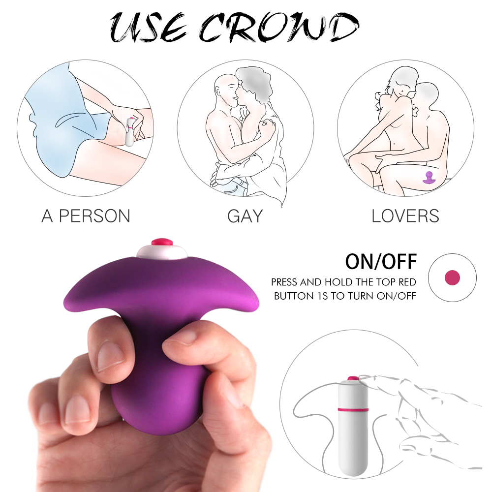 silicone anal plug vibrator anal plugs sex products male vibrator toy【S002】