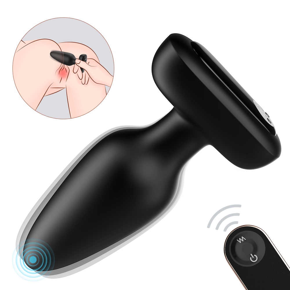 black silicone anal plug vibrator for anal