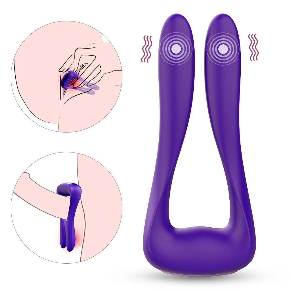 Mini vibrator double vibrates clitoral cock ring