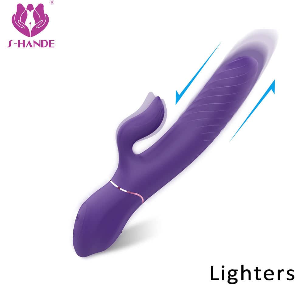 Factory Supply Fashion Design 10 Frequencies Sex toy Woman Massage Rabbit Dildo Intelligent heating Vibrator【S142-2】