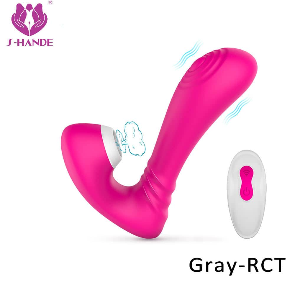 Directly Supply Favourable【S-146-2】 Price 9 frequency silicone sucking telecontrol Vibrator Dildo