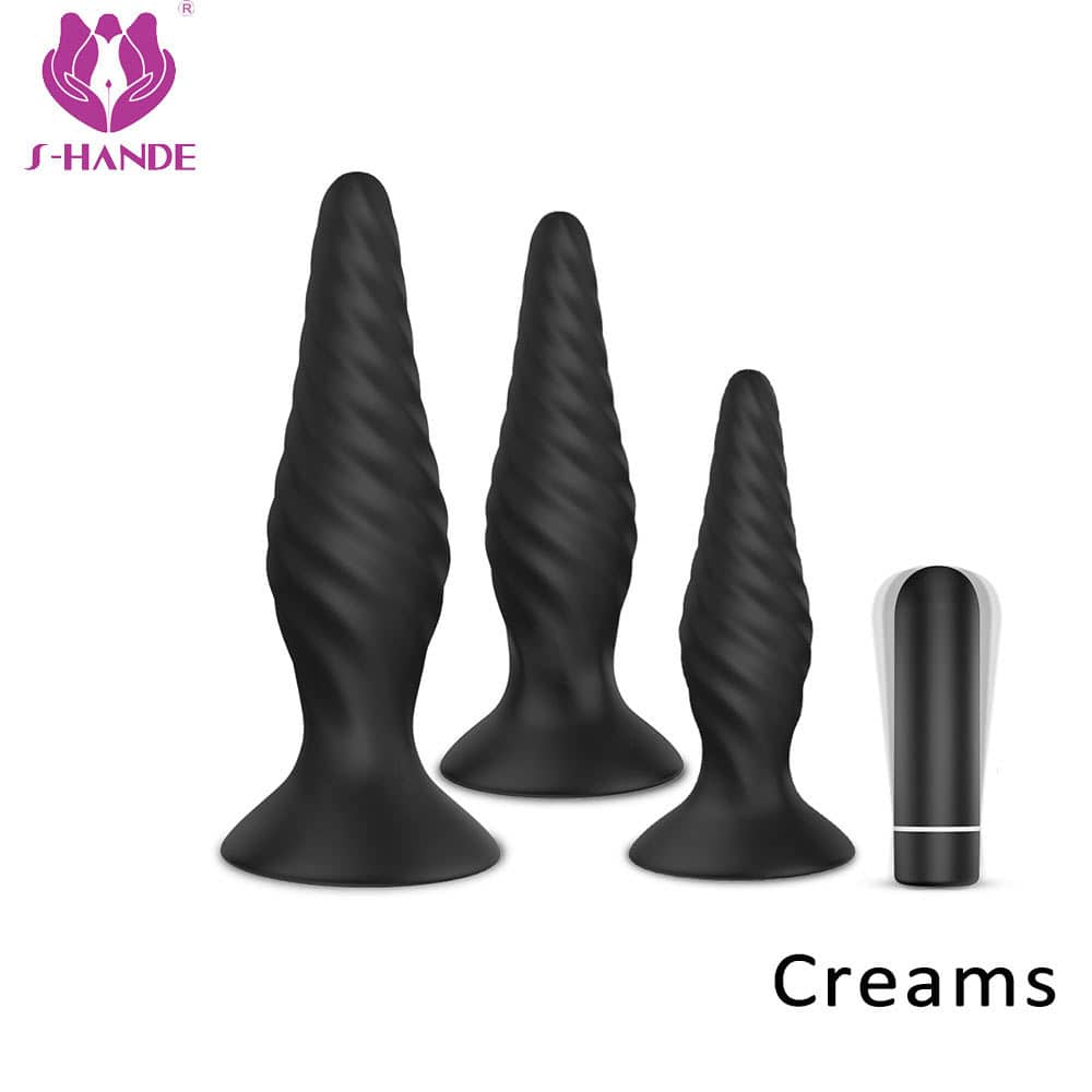 3 Pcs/set Silicone electric shock Vibrating Sex Toys Anal Butt Plug Underwear For Male Couple Anal sexual【S169-2】