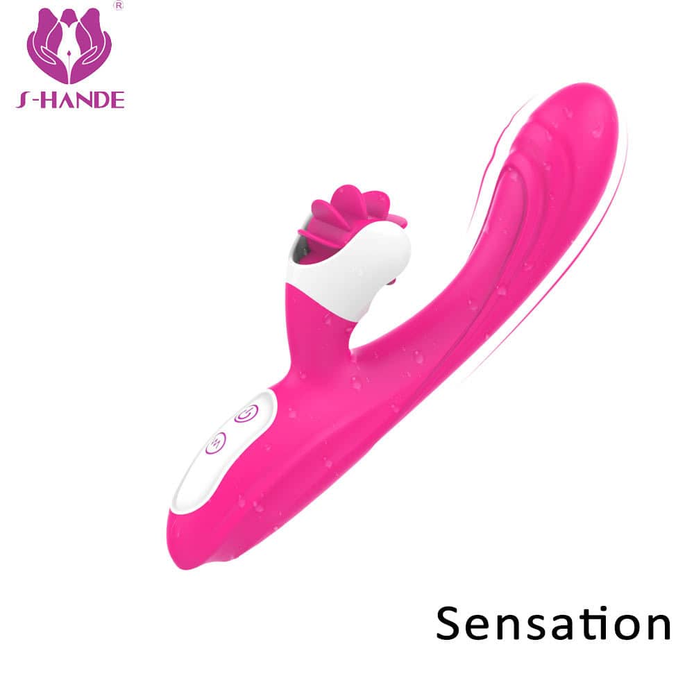 usb rechargeable silicone tongue licking sex toy 360 degree vibrator stimulate clitoris g-spot tongue massage for women【S196】