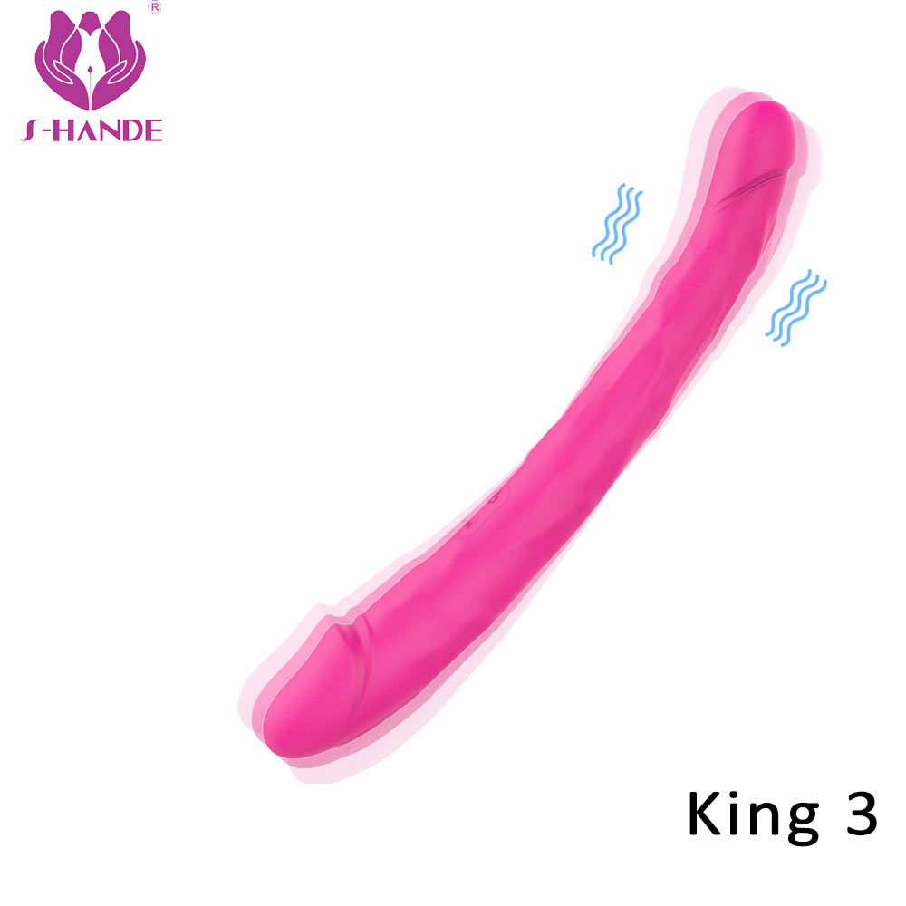 Big soft silicon dildo sex toys vibrating dildos for women masturbating huge realistic double head vibrator【S221】