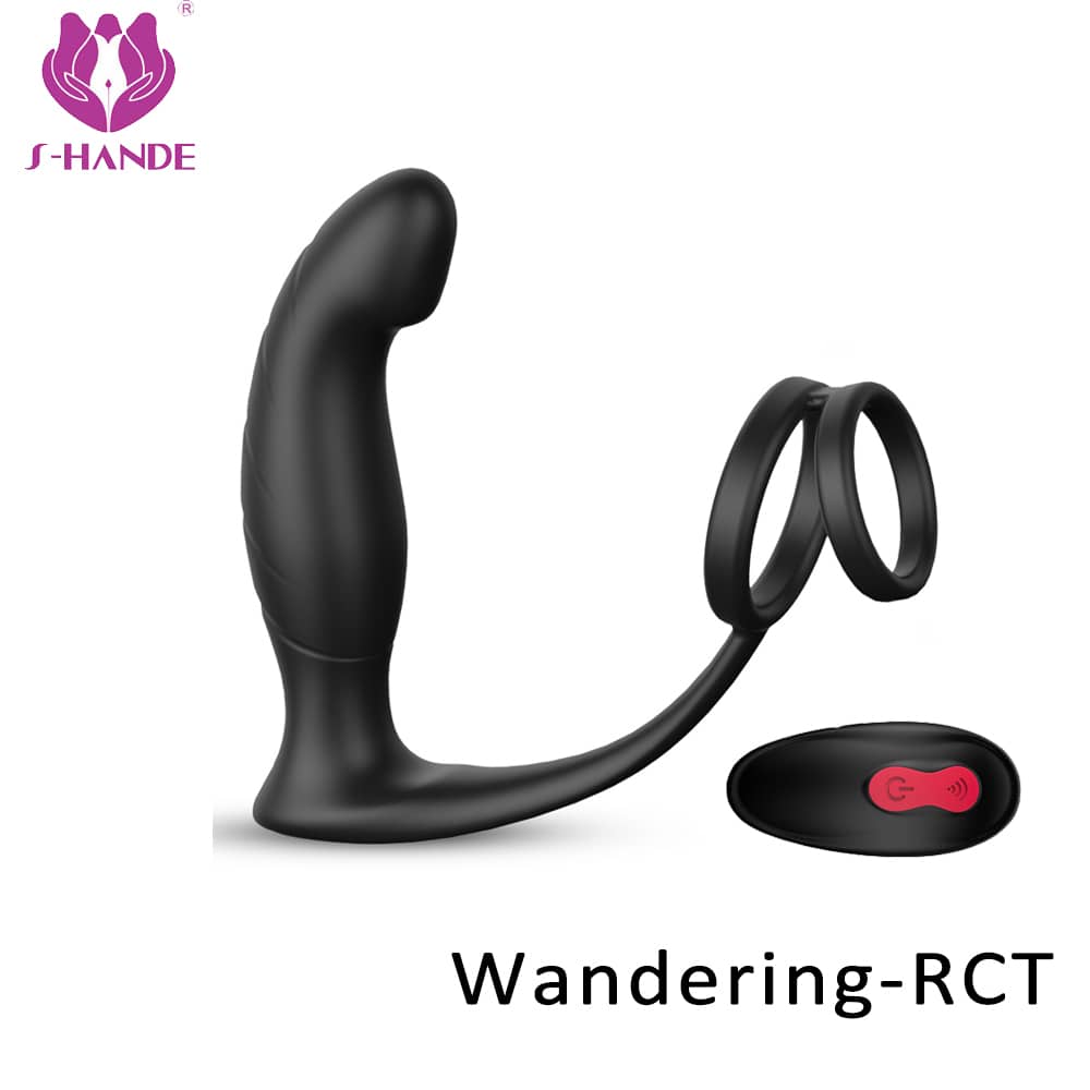 Cock ring with anal lock toys sex adult double penis anal plug vagin masturbateur men penis telecontrol vibrator sex toys for men【S233-2】