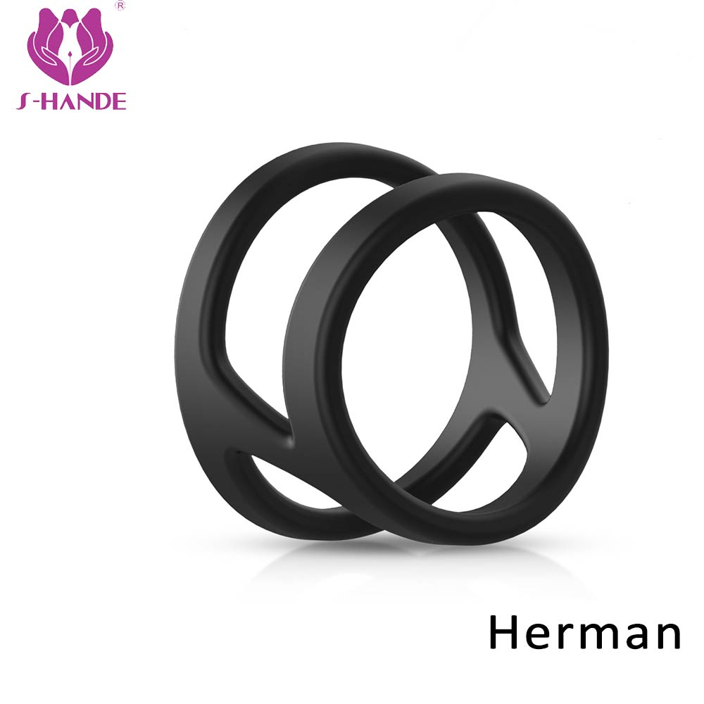 high quality silicone sex itemes men penis cock ring premature ejaculation toys double cock ring【S267】