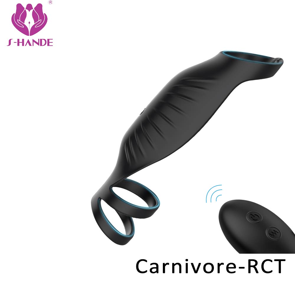 selicon remote control vibrating penis cock ring with clitoral stimulator g spot vibrators penis rings for men【S317-2】