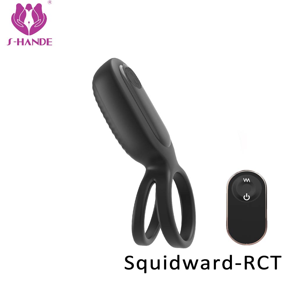 Double penis remote control vibration sex rings silicone sex toys vibrating penis cock ring for men【S331-2】