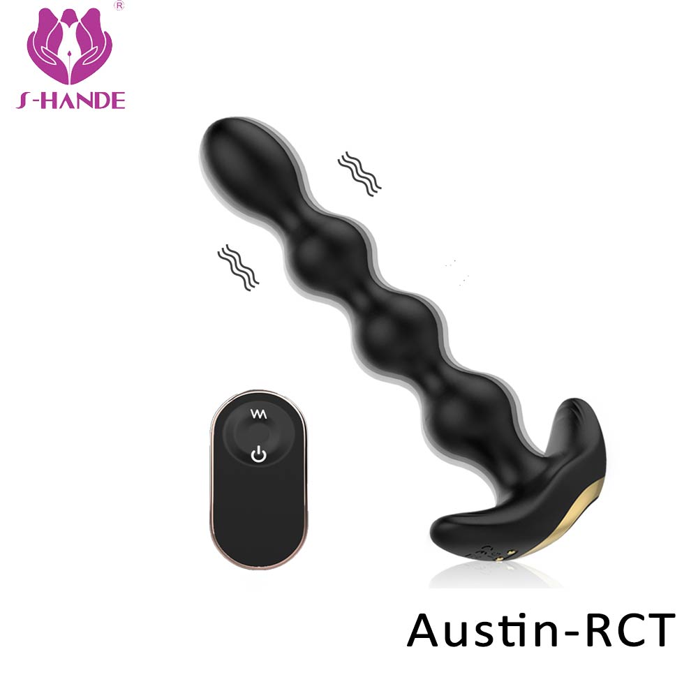 electric male massager remote control anal beads sex toy for man vibrator【S362-2】