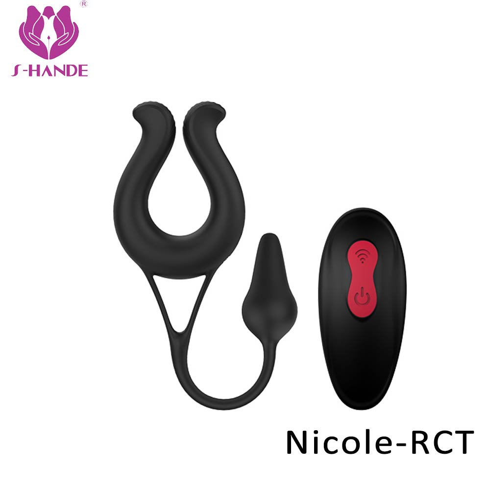 S-hande cock ring vibrating anal plug vibrator silicone prostata massager anal male anal prostate pleasure
