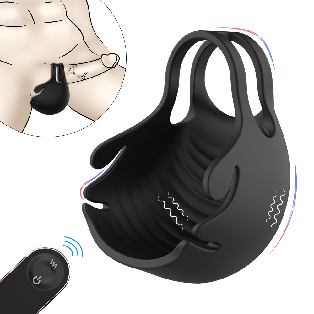 remote control soft silicone cock ring Testicular stimulator