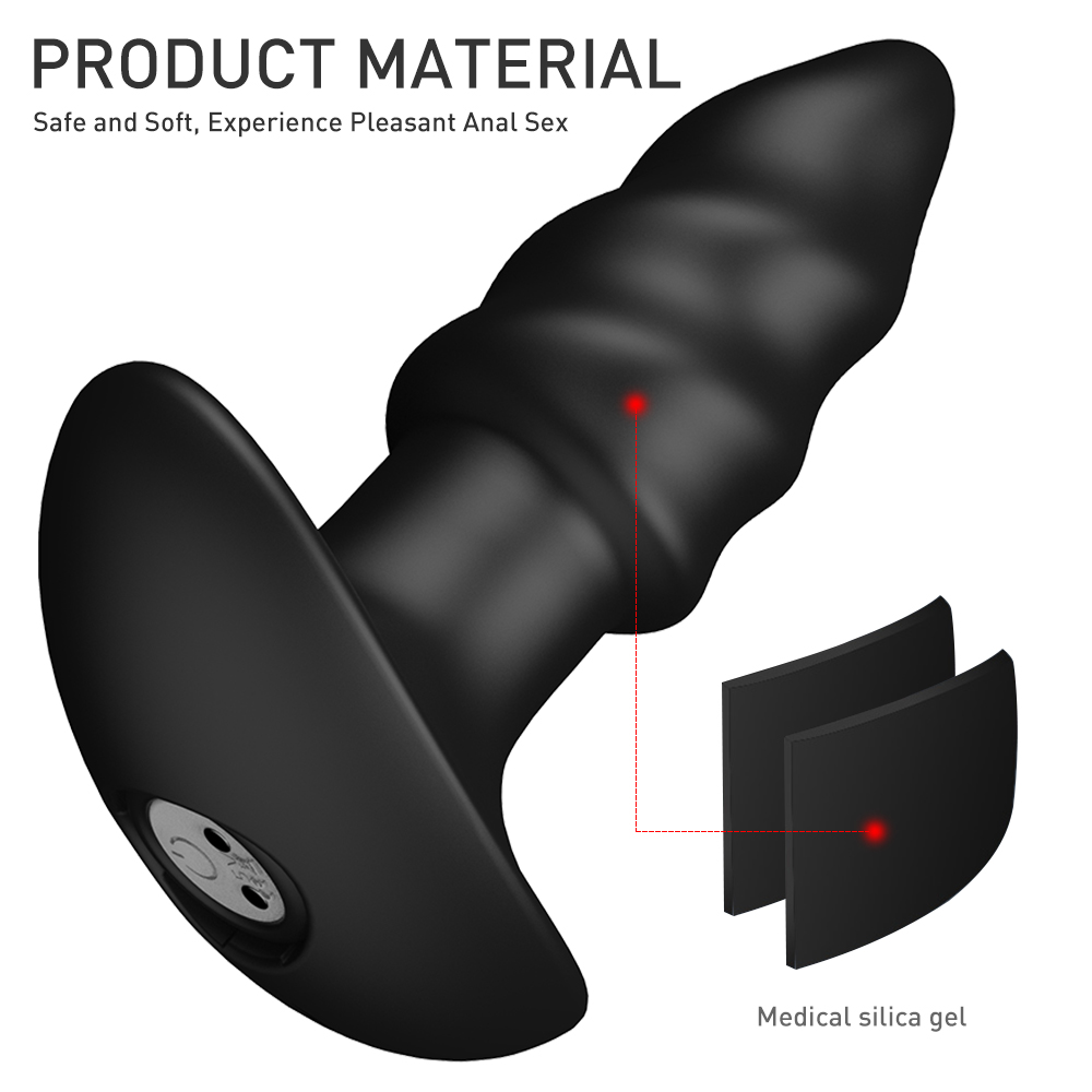 spiral shape anal sex toy anal bullet plug G spot vibrator