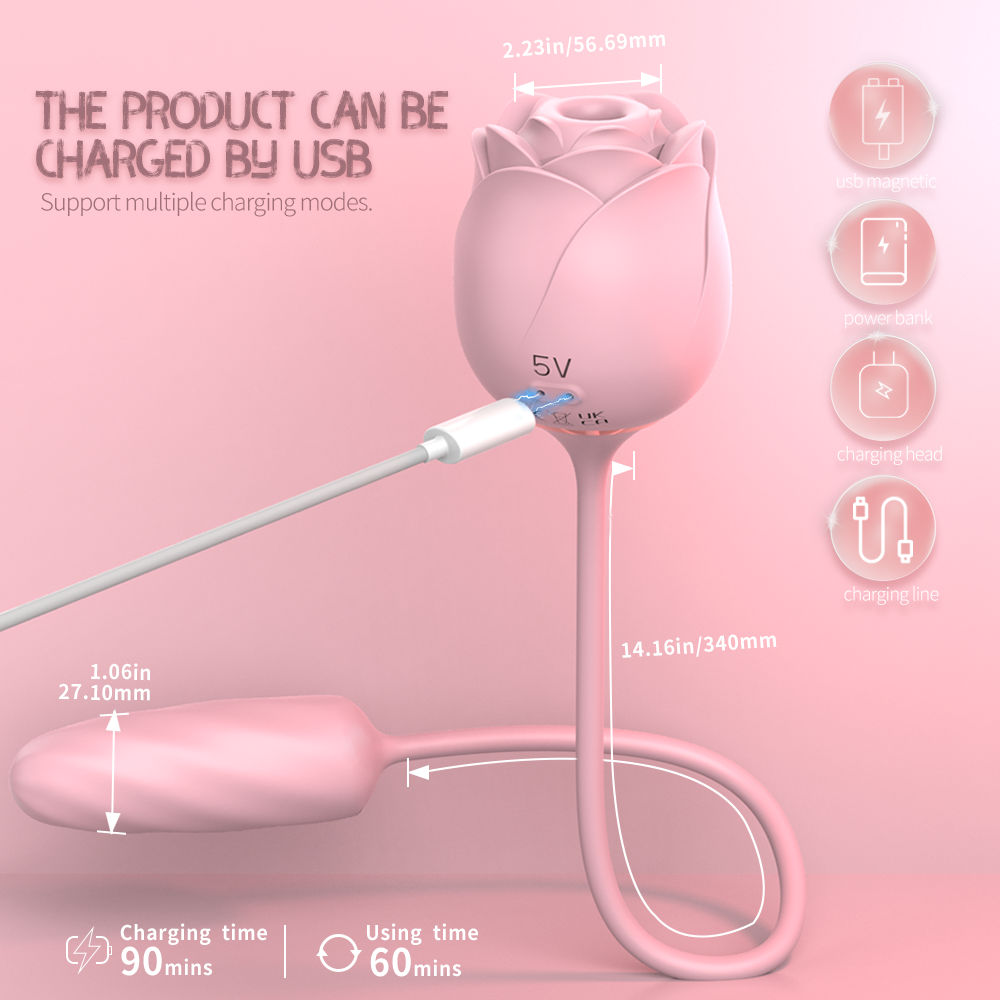maganetic charging rose love egg sex toy