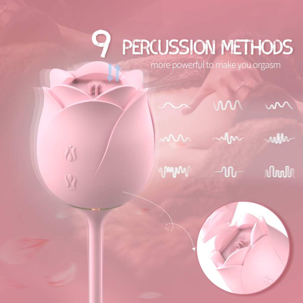 9 mode vibration rose sucking vibrator