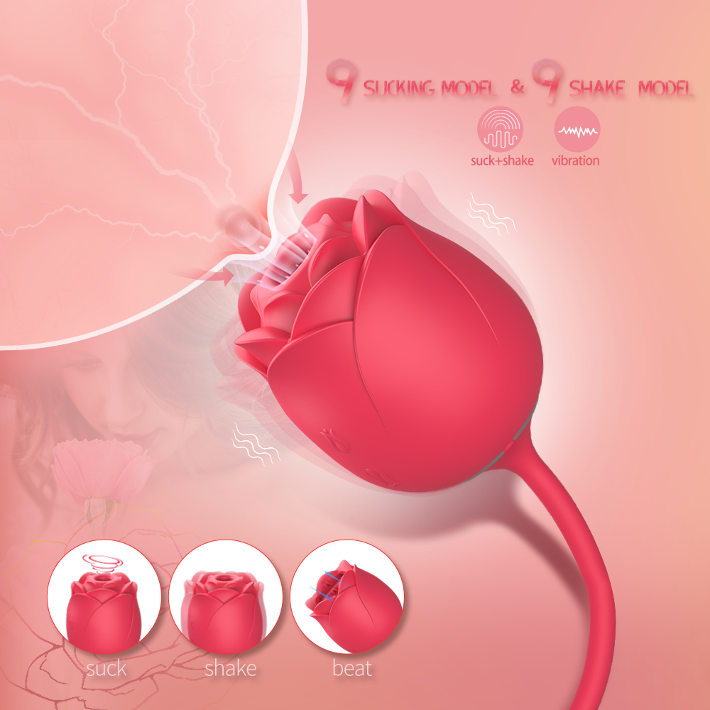 Immortal Flower 9- Sucking Rose Love Egg Vibrator Sex Toy for Women-S389-9