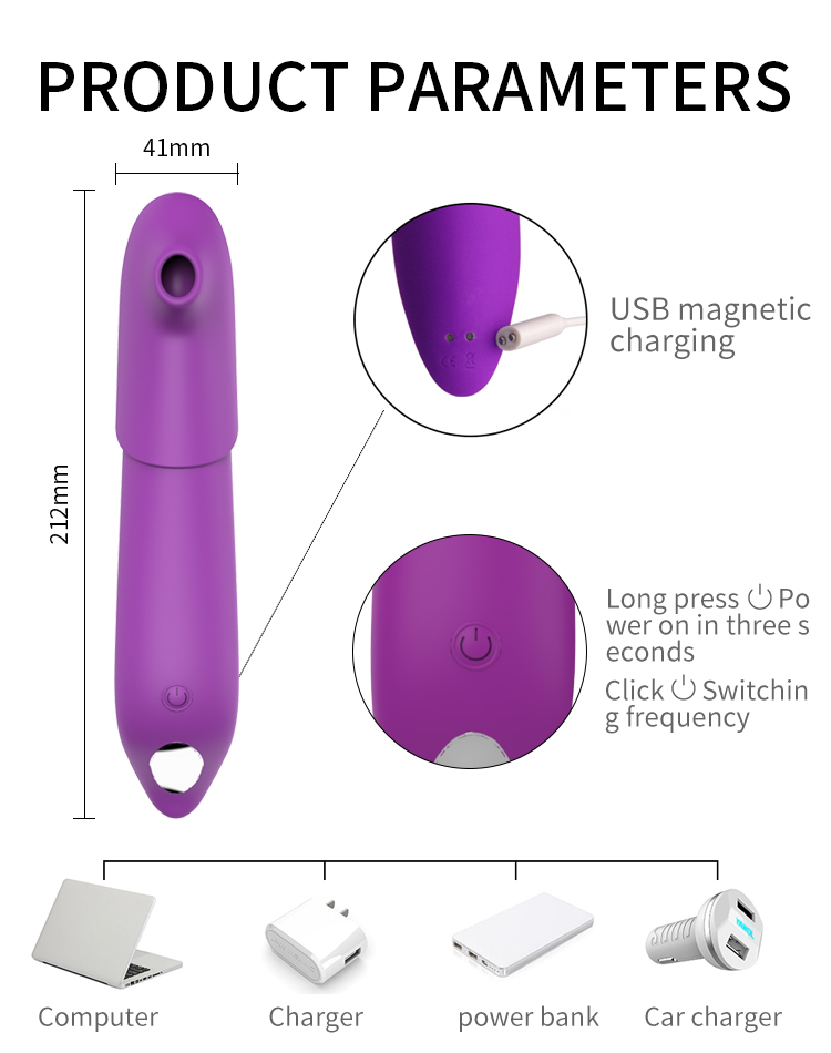 size of  clitral sucking toy 